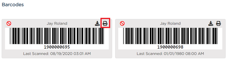 barcode print icon