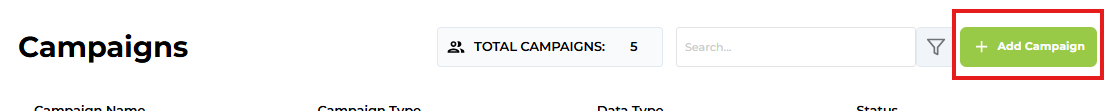 Campaign setup screen